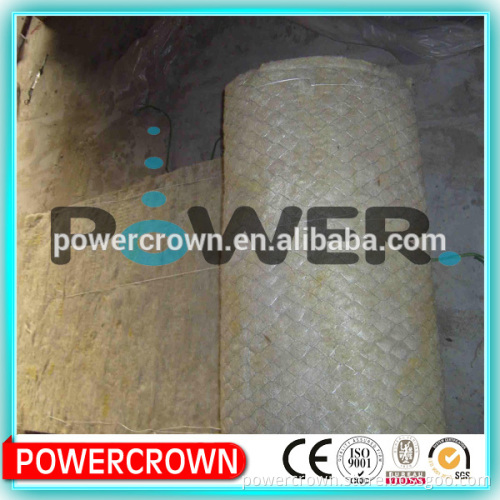 Rock wool insulation blanket with wire mesh
